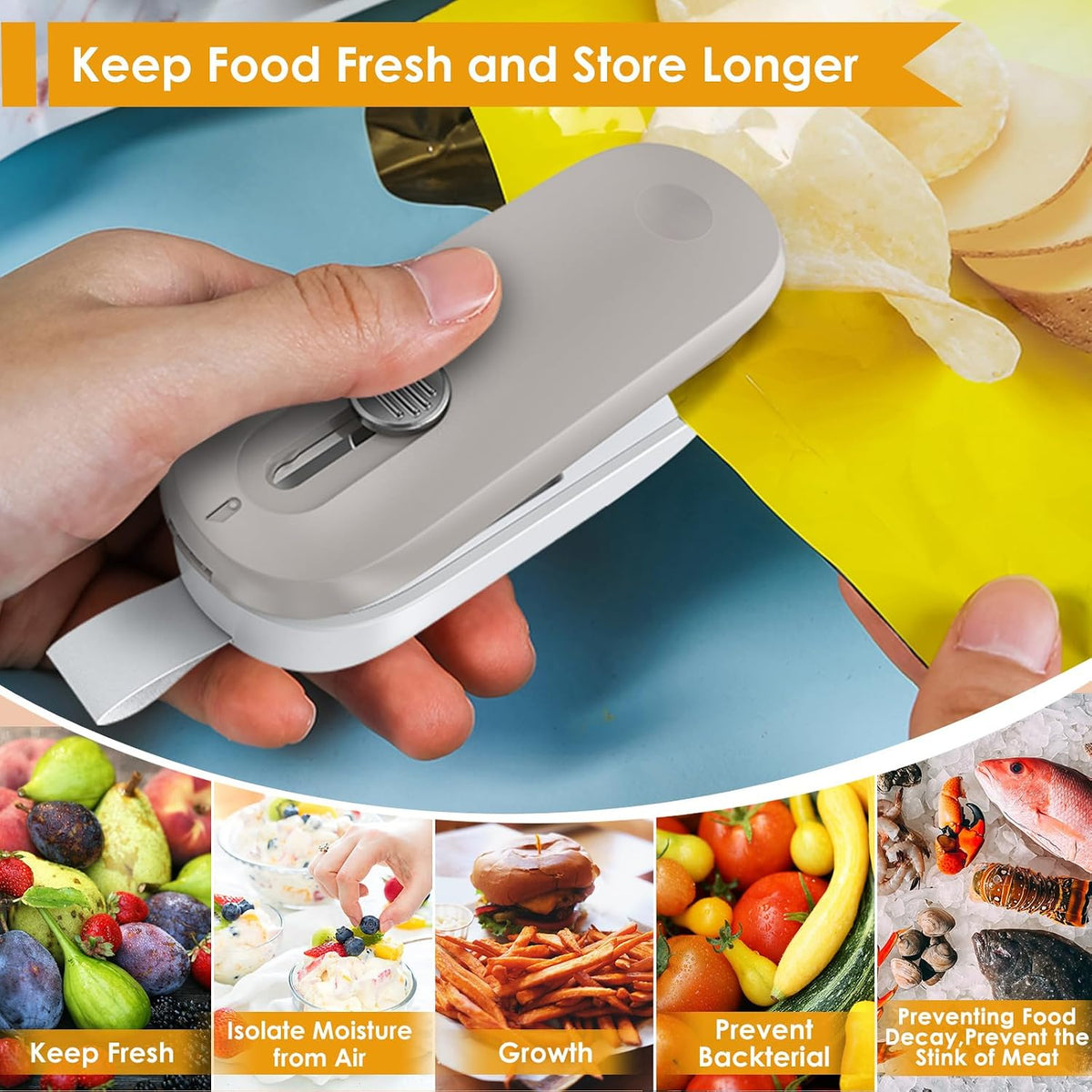Mini Bag Sealer with Cutter, 2 in 1 