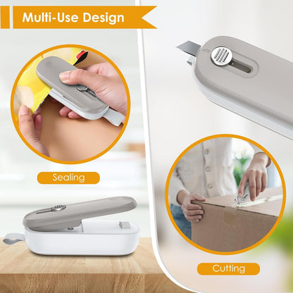 Mini Bag Sealer with Cutter, 2 in 1 