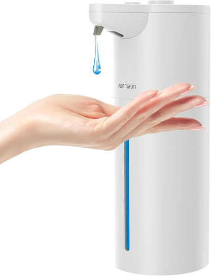 Automatic Soap Dispenser Touchless, Modern, Kitchen & Bathroom, Hands-Free, Adjustable Volume, Long Battery Life, Compatible with Thick & Thin Soap, Easy for Toddlers, Clog-Free, White