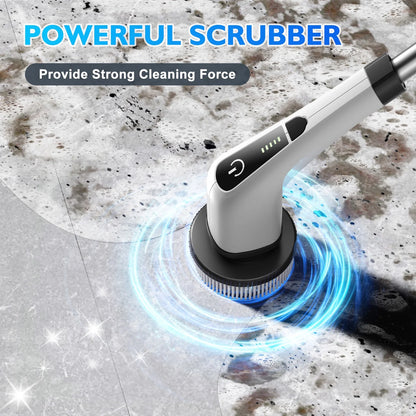 500RPM Cordless Electric Spin Scrubber 25W Power Brush for Bathroom Tub Shower